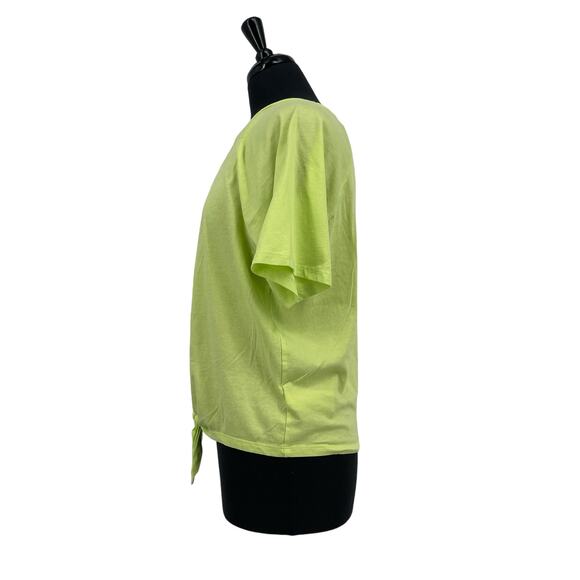 Gap Women's Organically Grown Cotton Active Yellow Tie-Front T-Shirt Sz Medium M - Picture 2 of 8